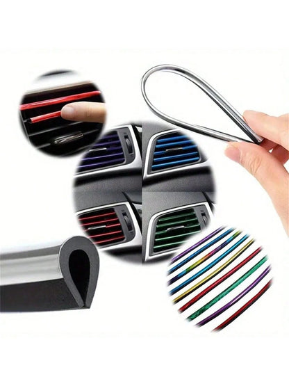 10pcs 7.87 Inches Fit For Car Air Conditioner Outlet, Decorative U-Shaped Molding, Car Styling Door Edge Corner Protector