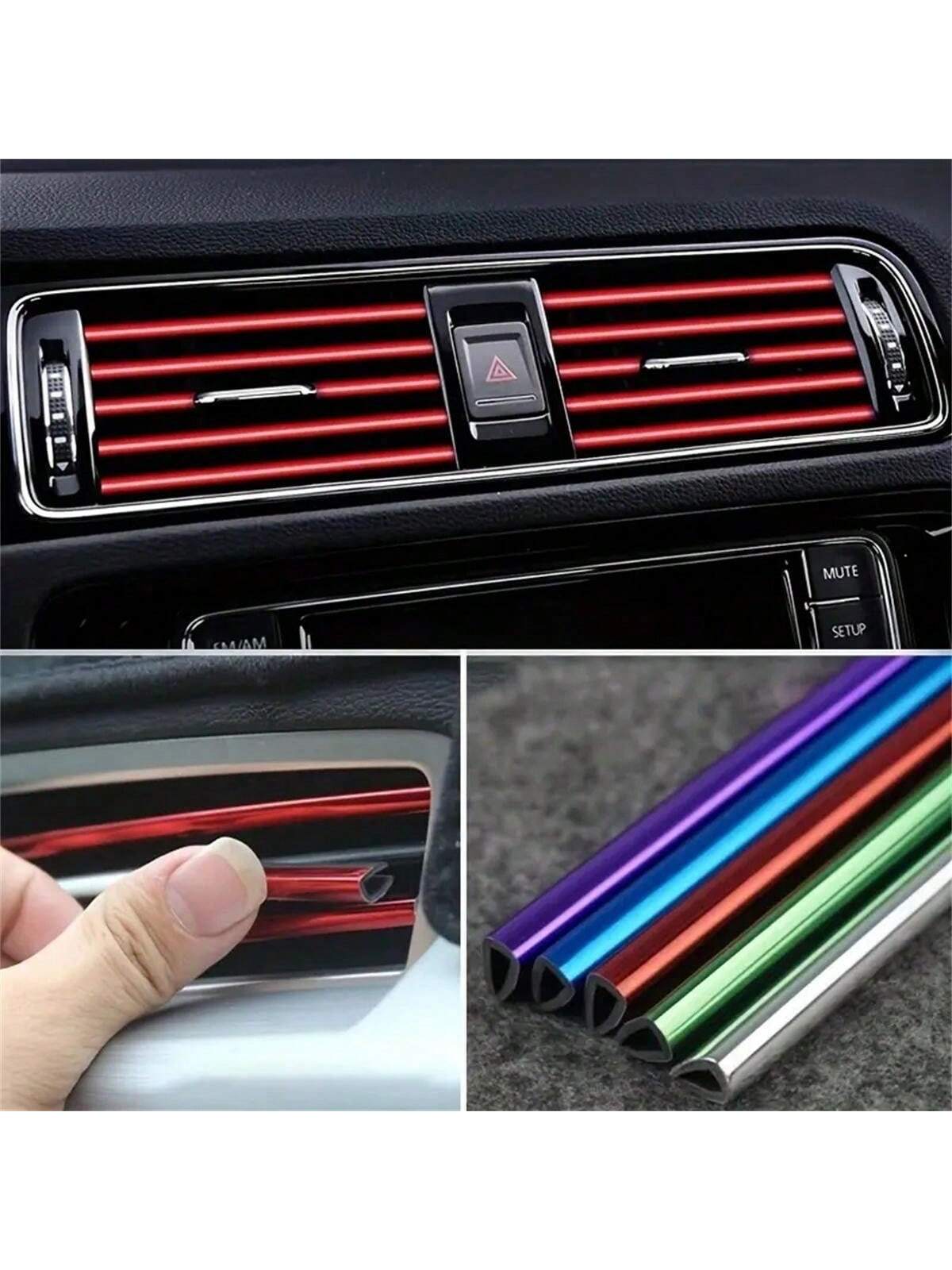 10pcs 7.87 Inches Fit For Car Air Conditioner Outlet, Decorative U-Shaped Molding, Car Styling Door Edge Corner Protector