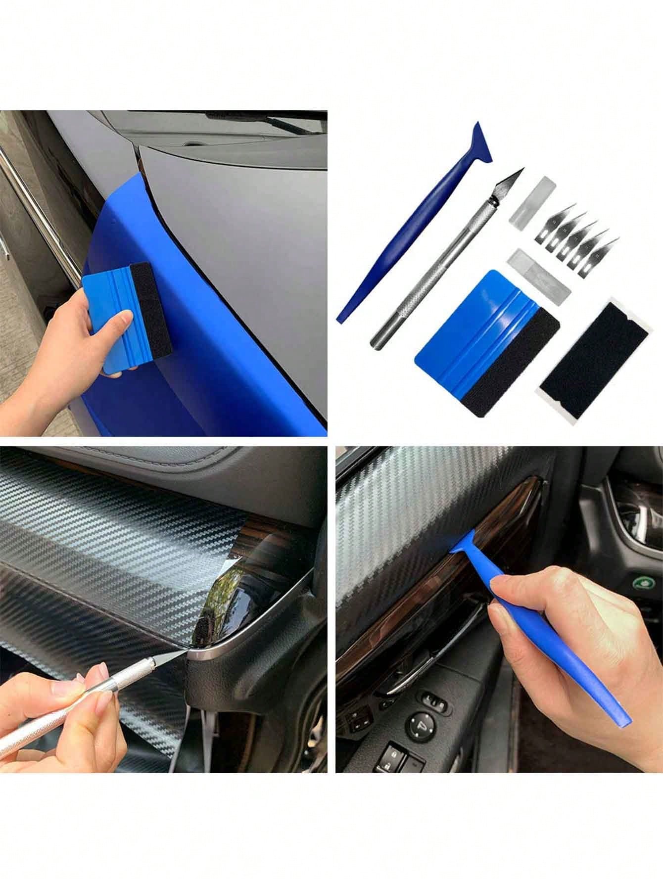 10PCS Professional Car Color Change Film Tool Set, Car Wrap Seam Finishing & Edge Trimming Tools, Scraper, Utility Knife, Seam Filler