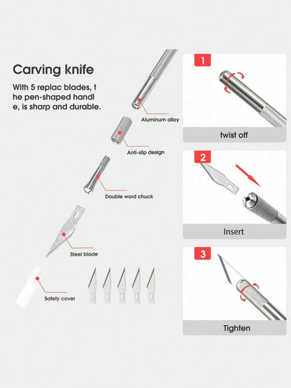 10PCS Professional Car Color Change Film Tool Set, Car Wrap Seam Finishing & Edge Trimming Tools, Scraper, Utility Knife, Seam Filler