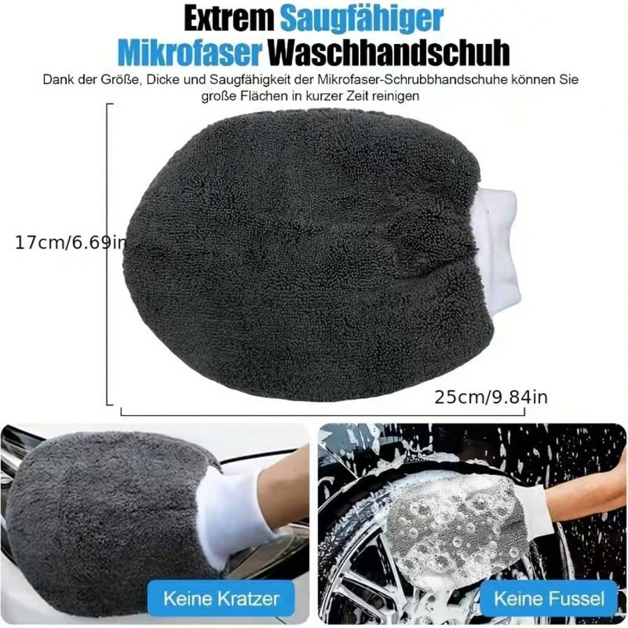 11-Piece Car Cleaning Kit, Including Tire Brush, Microfiber Cleaning Glove, Thick Absorbent Scratch-Removal Pad, And Detailing Sponges For Interior And Exterior Car Care, Professional Car Detailing Cl
