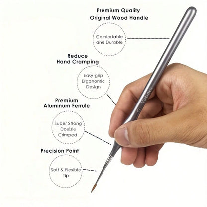 11pcs Fine Detail Miniature Brush Set- Triangular Handle Design- Suitable For Acrylic Painting, Miniature Model Making- High Quality Precise Bristles, Ideal For Artists And Hobbyists