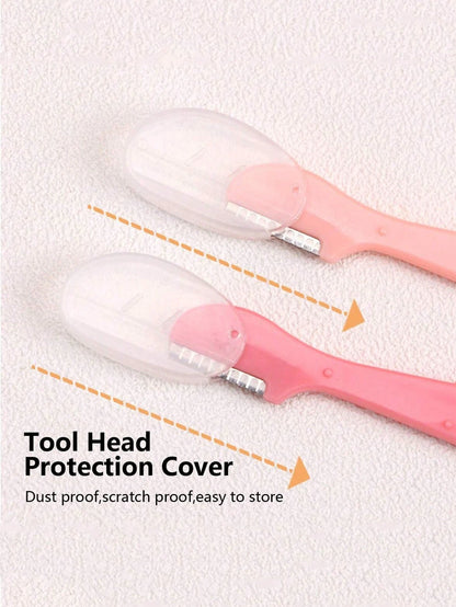 12/10/6/5/3pcs Straight Tip Eyebrow Trimmer Beauty Tools For Beginners, Anti-Scratch Eyebrow Razor,Hair Products And Accessories For Barber Salon Beauty Travel Essentials
