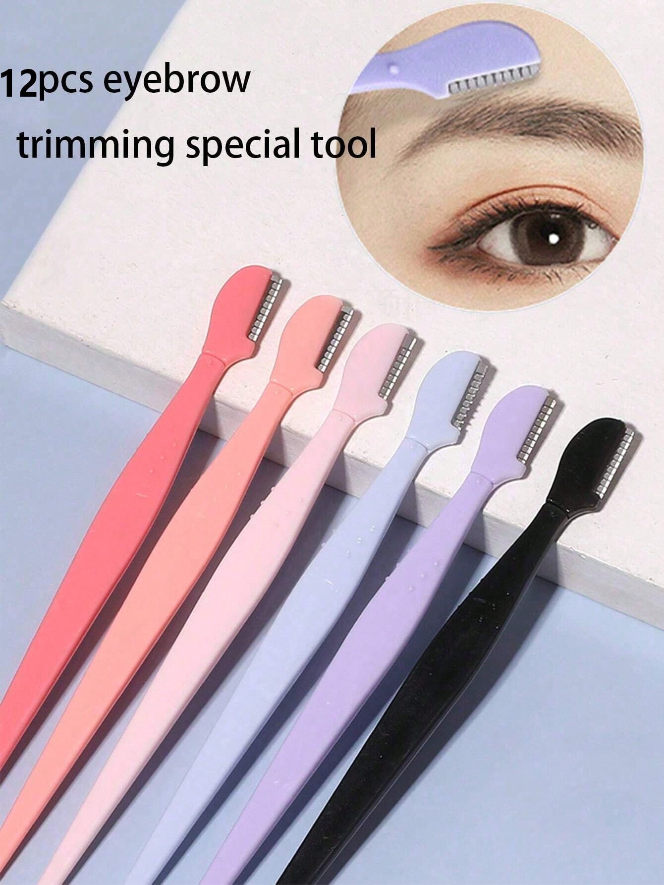12/10/6/5/3pcs Straight Tip Eyebrow Trimmer Beauty Tools For Beginners, Anti-Scratch Eyebrow Razor,Hair Products And Accessories For Barber Salon Beauty Travel Essentials