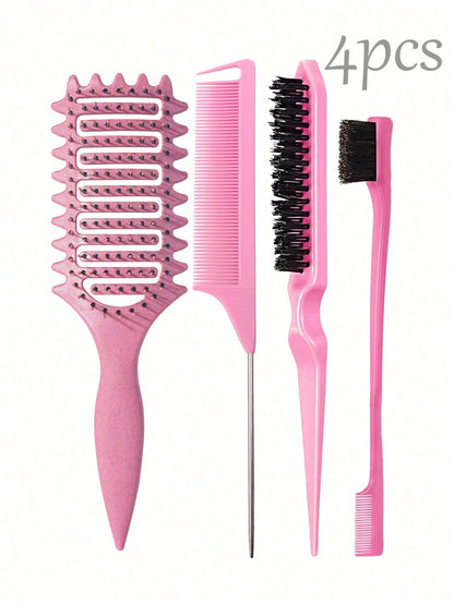 12/11/6/5/4/2pcs Unisex Hair Styling Comb Set (New Upgraded Curling & Styling Comb, 9-Row Nylon Air Cushion Styling Comb, Volumizing Comb, Tail Comb, Edge Comb, Spray Bottle, 4 Alligator Hair Clips, F