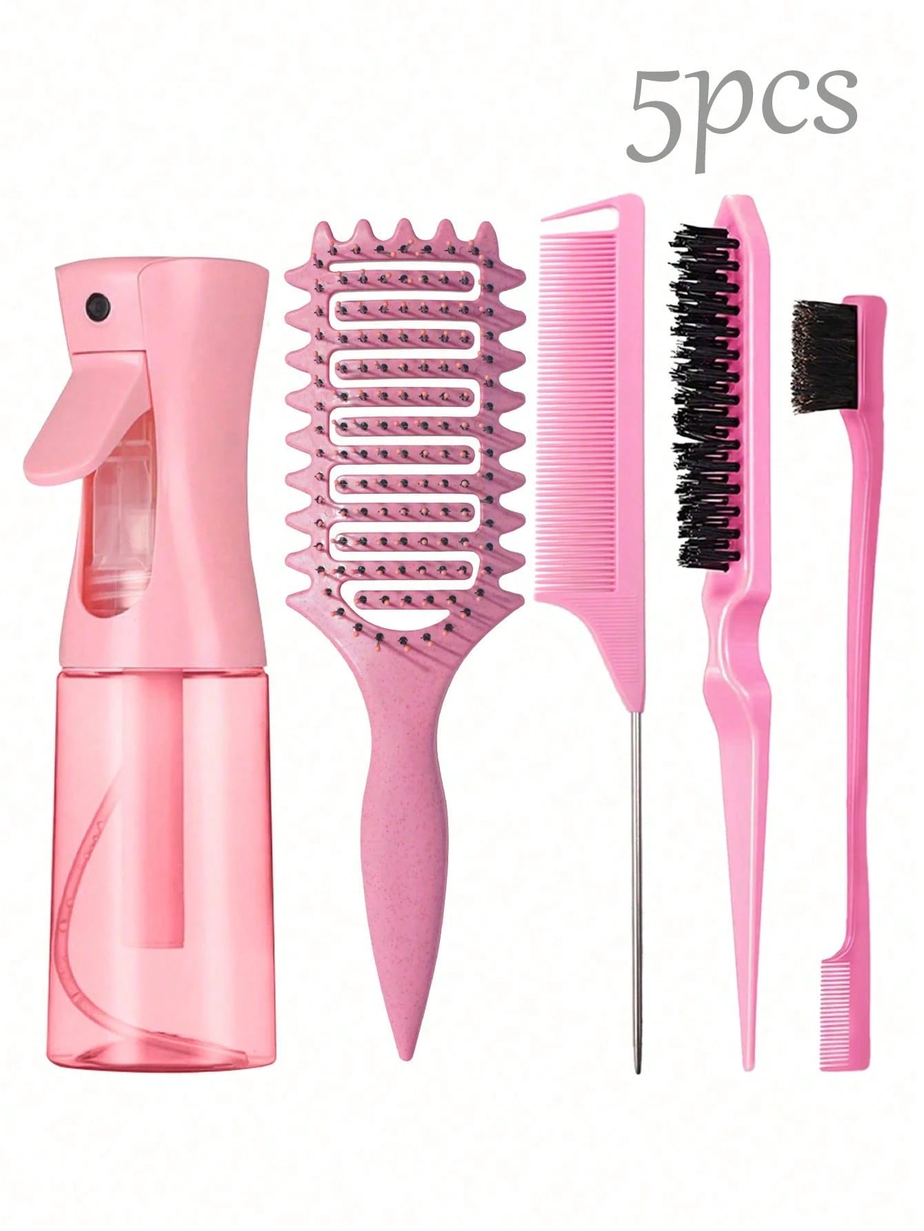 12/11/6/5/4/2pcs Unisex Hair Styling Comb Set (New Upgraded Curling & Styling Comb, 9-Row Nylon Air Cushion Styling Comb, Volumizing Comb, Tail Comb, Edge Comb, Spray Bottle, 4 Alligator Hair Clips, F