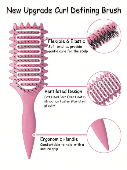 12/11/6/5/4/2pcs Unisex Hair Styling Comb Set (New Upgraded Curling & Styling Comb, 9-Row Nylon Air Cushion Styling Comb, Volumizing Comb, Tail Comb, Edge Comb, Spray Bottle, 4 Alligator Hair Clips, F