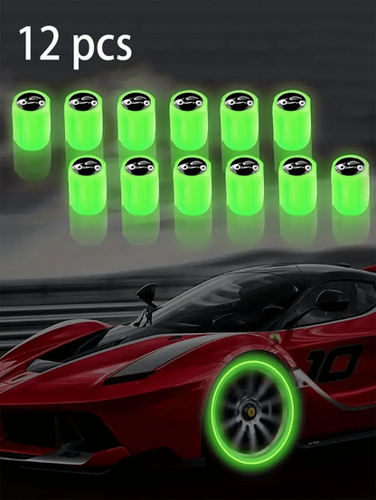 12/8pcs Luminous Tire Valve Stem Caps- Light Up Your Ride With These Unique Car Accessories!