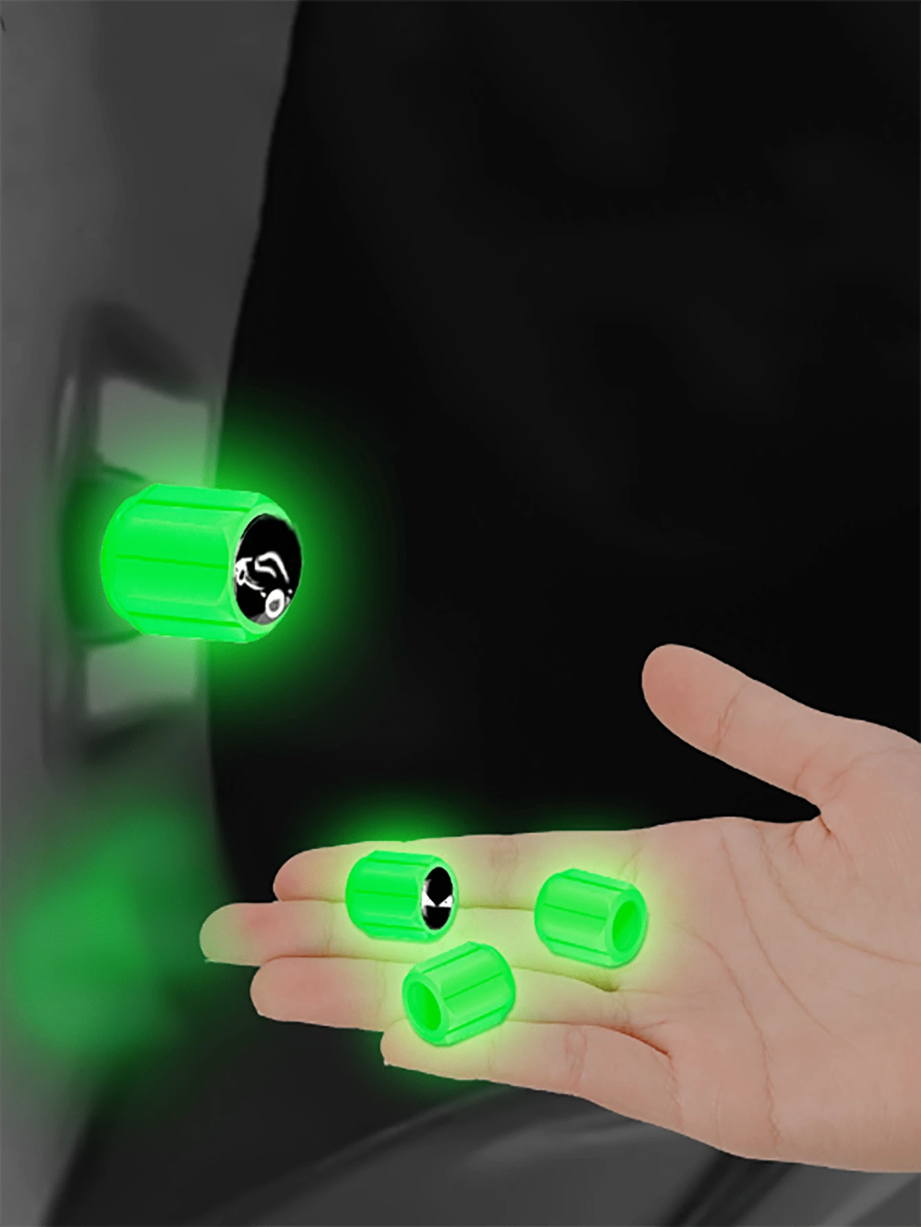 12/8pcs Luminous Tire Valve Stem Caps- Light Up Your Ride With These Unique Car Accessories!