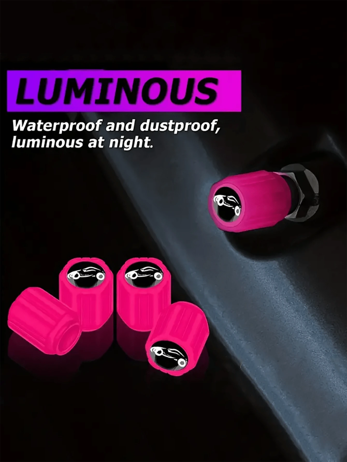 12/8pcs Luminous Tire Valve Stem Caps- Light Up Your Ride With These Unique Car Accessories!