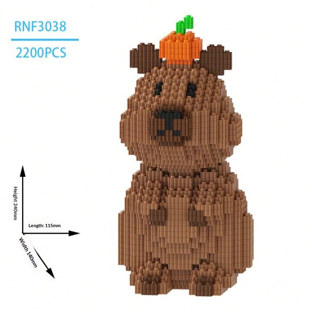 12153pcs Giant Capybara Building Blocks- Challenging Animal Series Construction Set, Creative Model Kit, ABS Puzzle Bricks Craft, Ideal For Halloween/Thanksgiving/Mother's Day/Christmas Gifts