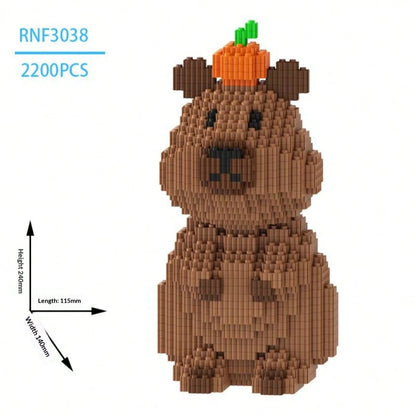 12153pcs Giant Capybara Building Blocks- Challenging Animal Series Construction Set, Creative Model Kit, ABS Puzzle Bricks Craft, Ideal For Halloween/Thanksgiving/Mother's Day/Christmas Gifts