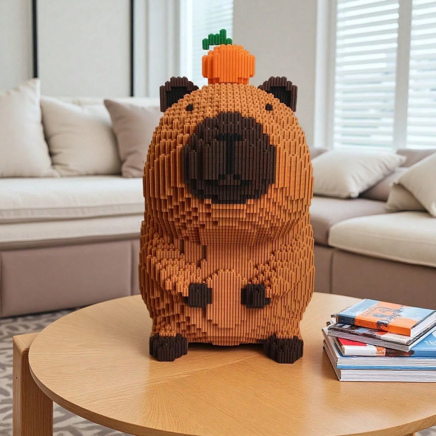 12153pcs Giant Capybara Building Blocks- Challenging Animal Series Construction Set, Creative Model Kit, ABS Puzzle Bricks Craft, Ideal For Halloween/Thanksgiving/Mother's Day/Christmas Gifts