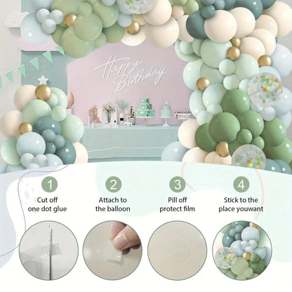 127pcs Gray, Blue, Green Balloon Arch & Garland Kit, Suitable For Baby Shower, Baby Reveal, Boy/Girl Birthday, Jungle Safari Forest Woodland Bridal Shower Party Decor