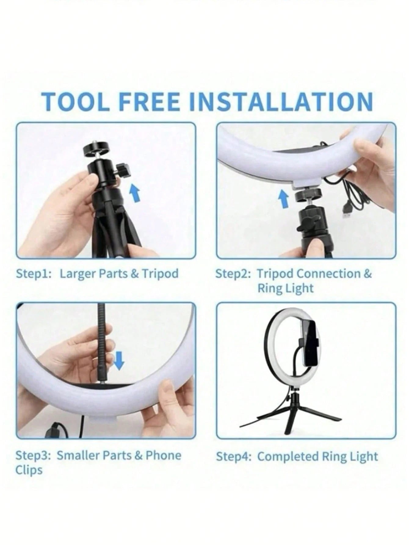 12inch Ring Light LED Selfie Photography Fill Lamp With 160cm Tripod & For Video Live Cosmetic Lamp