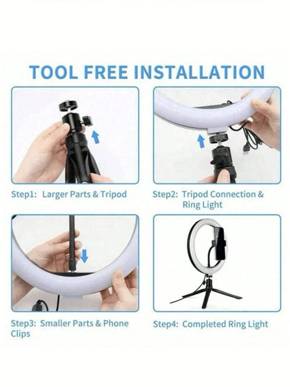 12inch Ring Light LED Selfie Photography Fill Lamp With 160cm Tripod & For Video Live Cosmetic Lamp