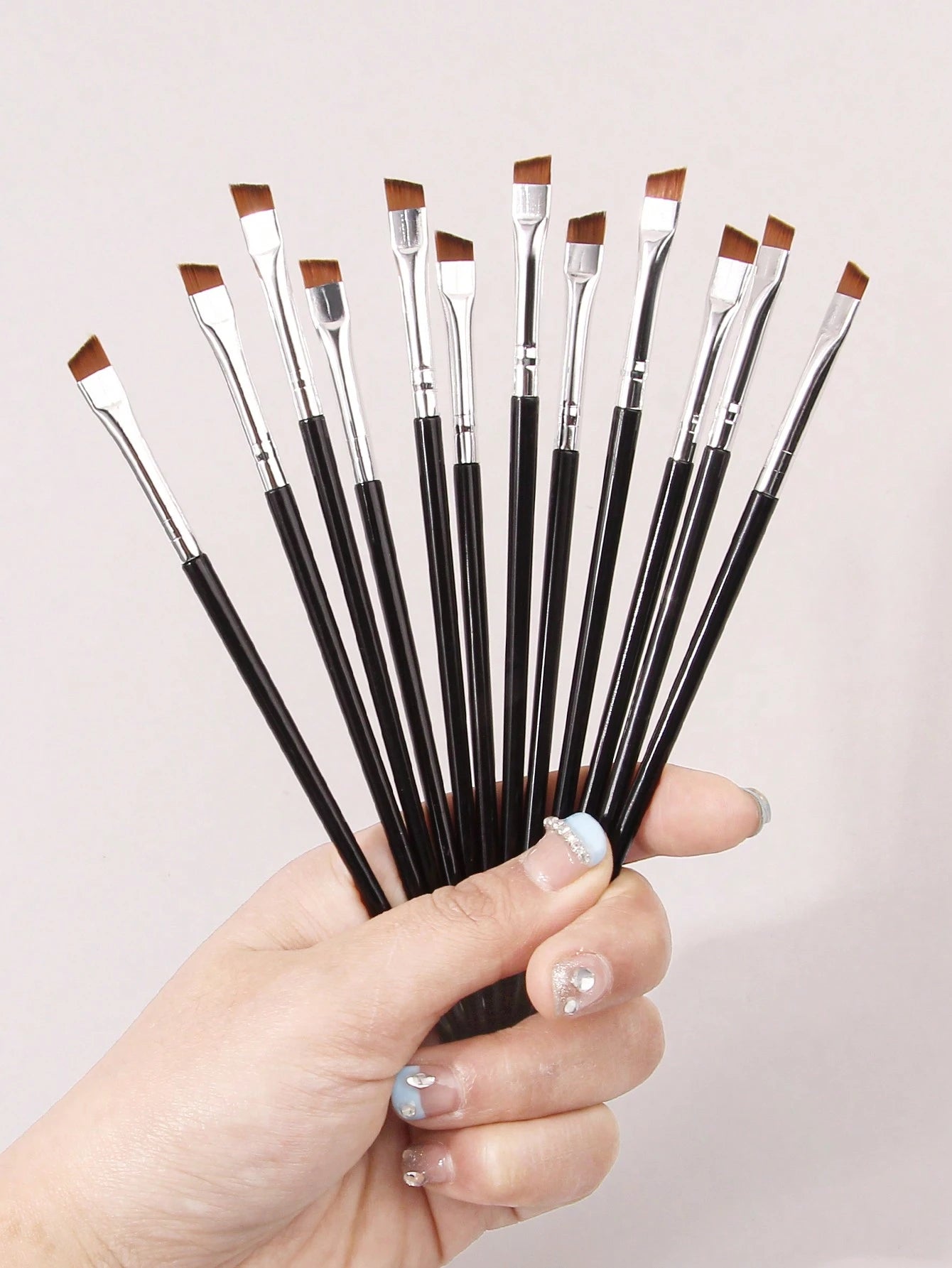12pcs Ultra-Fine Blade Eyeliner Brush, Soft-Bristled Makeup Brush, Portable Eyebrow Brush, Multi-Functional Multi-Purpose Makeup Tool,Eyebrow Brush,Eyeshadow Brush,Spoolie,Spoolie Brush,Giveaways