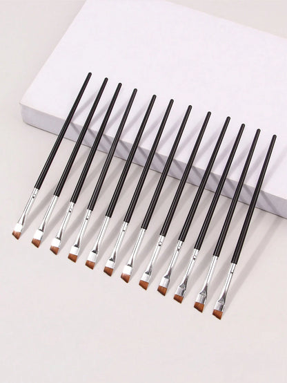 12pcs Ultra-Fine Blade Eyeliner Brush, Soft-Bristled Makeup Brush, Portable Eyebrow Brush, Multi-Functional Multi-Purpose Makeup Tool,Eyebrow Brush,Eyeshadow Brush,Spoolie,Spoolie Brush,Giveaways