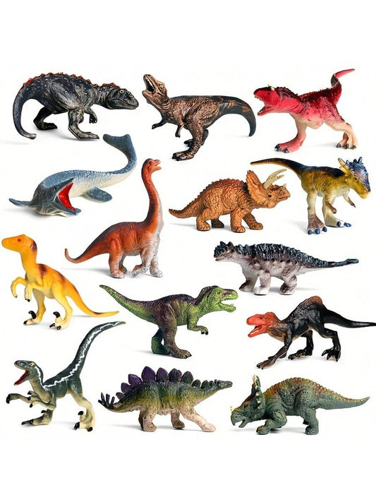 14 Piece Medium Dinosaur Set- Dinosaur Action Doll- Perfect Gift For Dinosaur Lovers- Perfect For Party Gifts, Educational Models, Tops, Birthday And Christmas Gifts