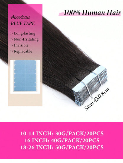150grams Tape In Hair Extensions Human Hair,#60 Platinum Blonde 16-26inch,20Pcs/50Grams,100% Brazilian Remy Tape Ins Real Human Hair Extension,Christmas Birthday Gift For Women, Perfect For Daily Part