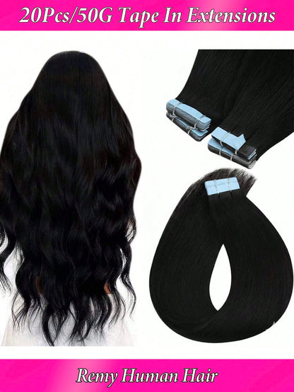 150grams Tape In Hair Extensions Human Hair,#60 Platinum Blonde 16-26inch,20Pcs/50Grams,100% Brazilian Remy Tape Ins Real Human Hair Extension,Christmas Birthday Gift For Women, Perfect For Daily Part