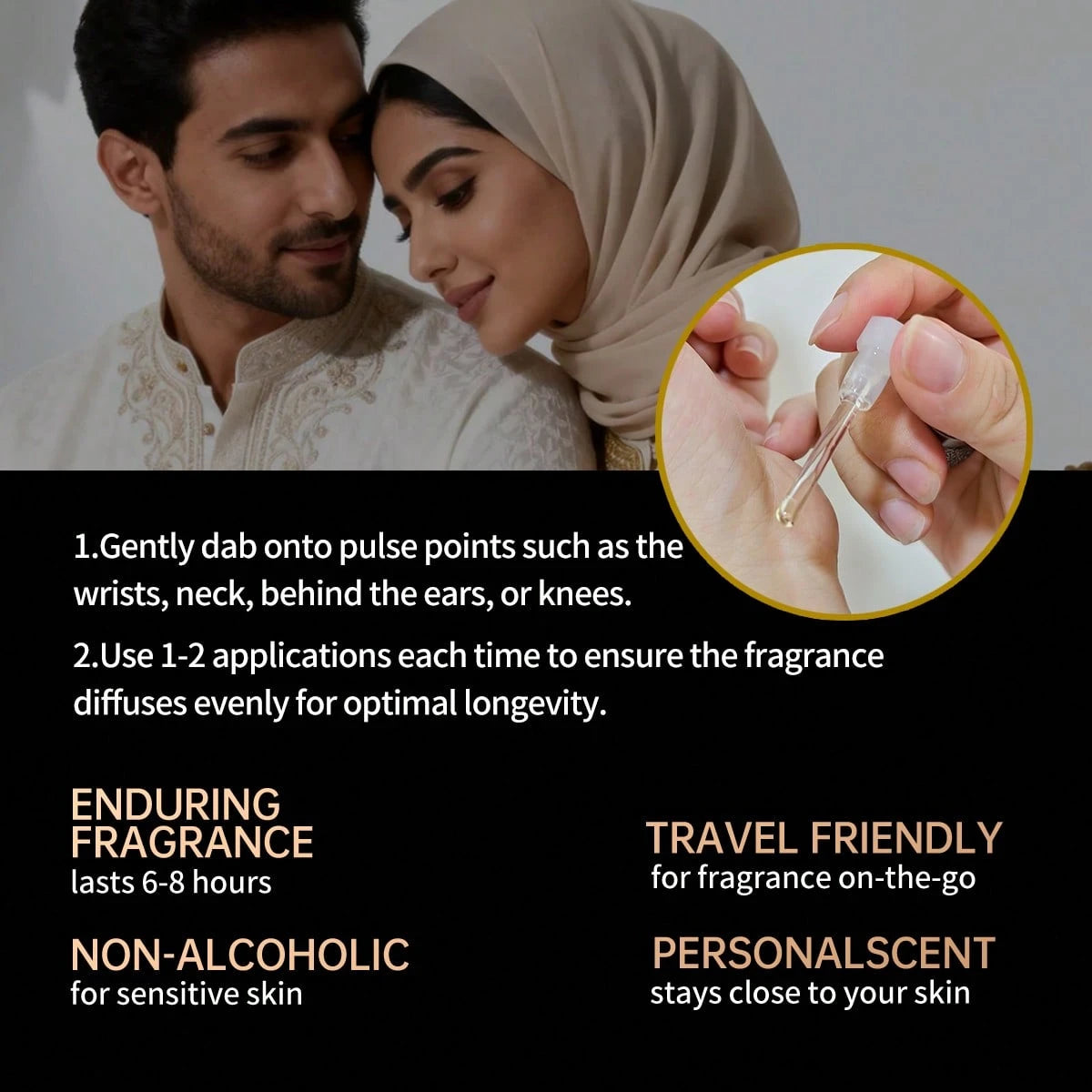 15ml/0.51fl.Oz. Women's Essential Oil, Vanilla-Rose-Saffron-Wood Fragrance, Arab Style Long Lasting Aroma, Dating, Increase Charming, Christmas Gift.