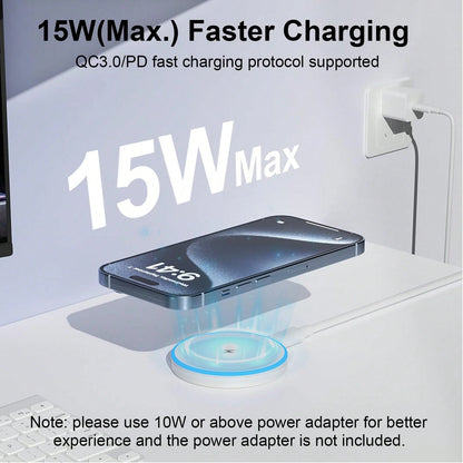 15W Magnetic Wireless Fast Charger, Compatible With IPhone 16 15 14 13 11 12 Pro Max X XS XR 8 Plus Suitable For Office, Dorm, And Home Wireless Charger Phone Charger