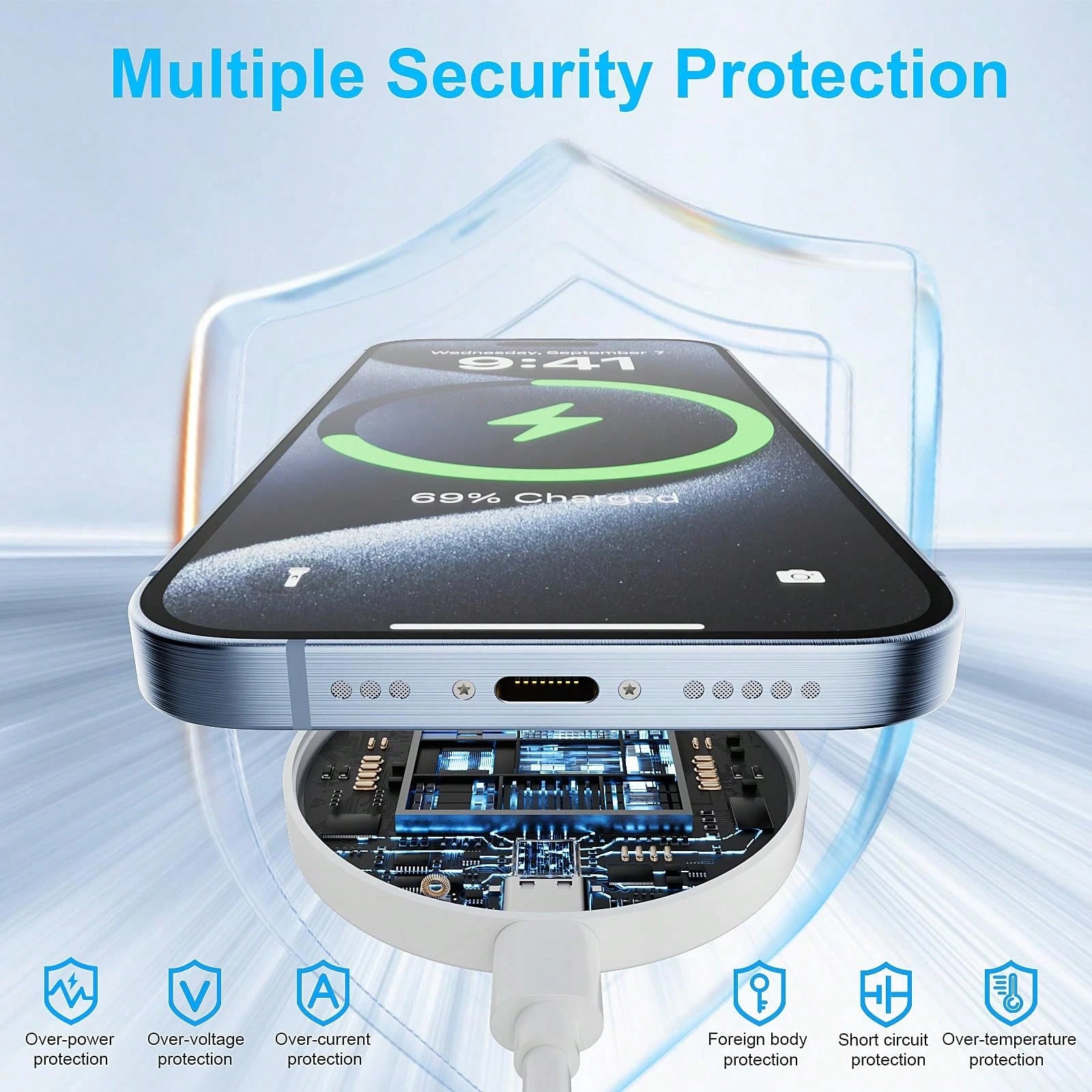 15W Magnetic Wireless Fast Charger, Compatible With IPhone 16 15 14 13 11 12 Pro Max X XS XR 8 Plus Suitable For Office, Dorm, And Home Wireless Charger Phone Charger