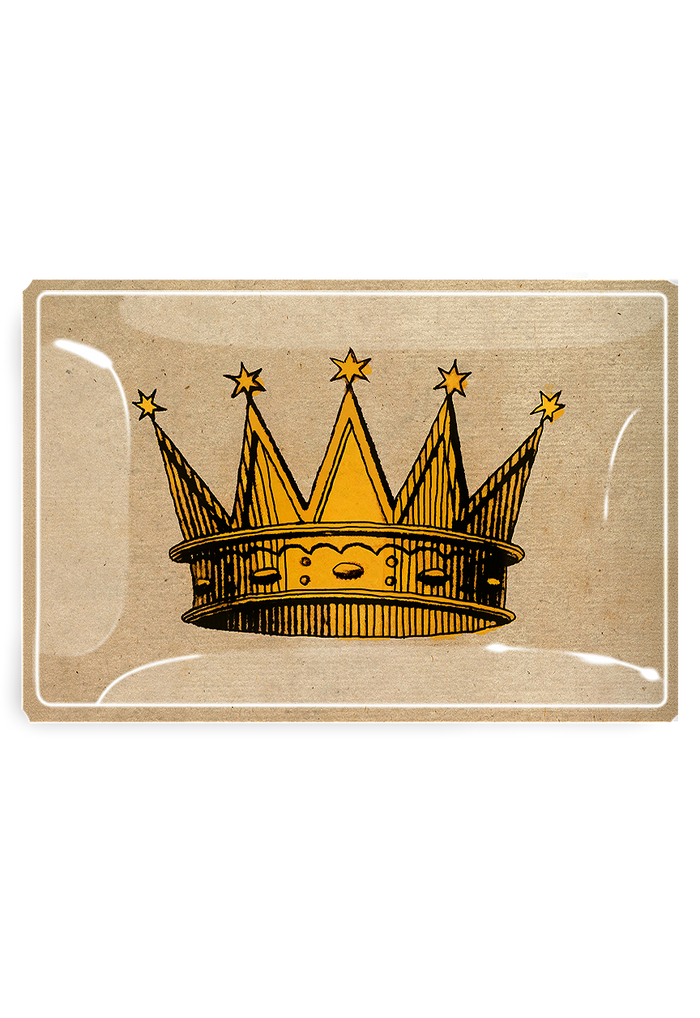 17th Century Sun Crown Decoupage Glass Tray - Ben's Garden