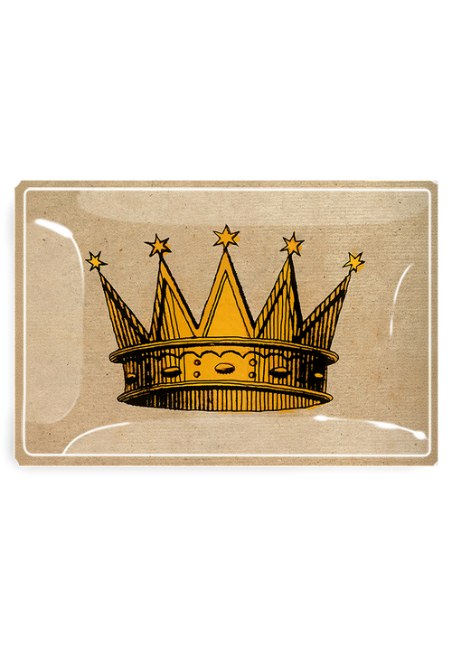 17th Century Sun Crown Decoupage Glass Tray - Ben's Garden