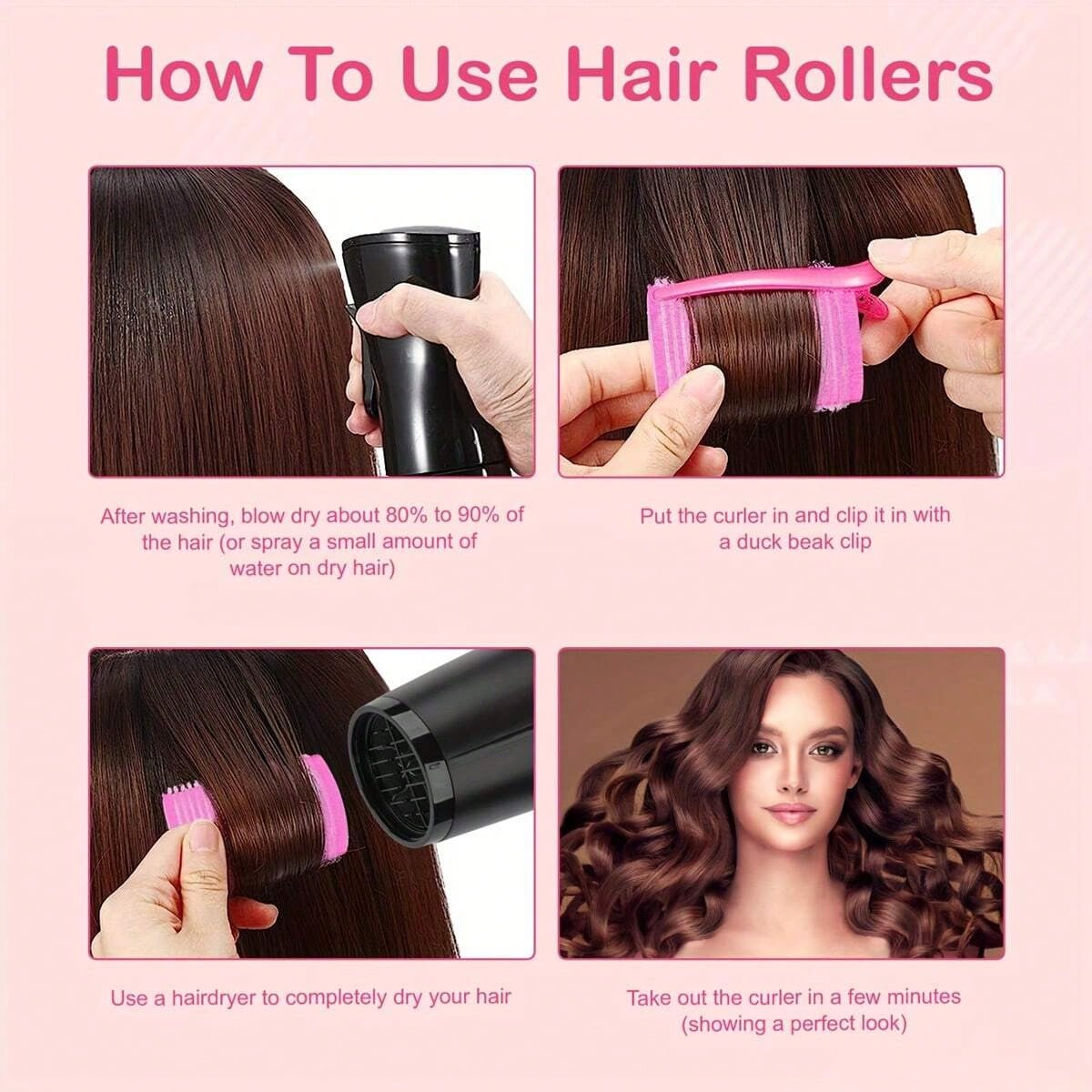 18/24/36pcs/Set Large Size Hair Curlers With Clips, Self-Grip Curling Rods Suitable For Long, Medium And Short Hair Bangs, DIY Hair Curler, Hair Rollers, Heatless Curls, Hair Curler, Hair Products An