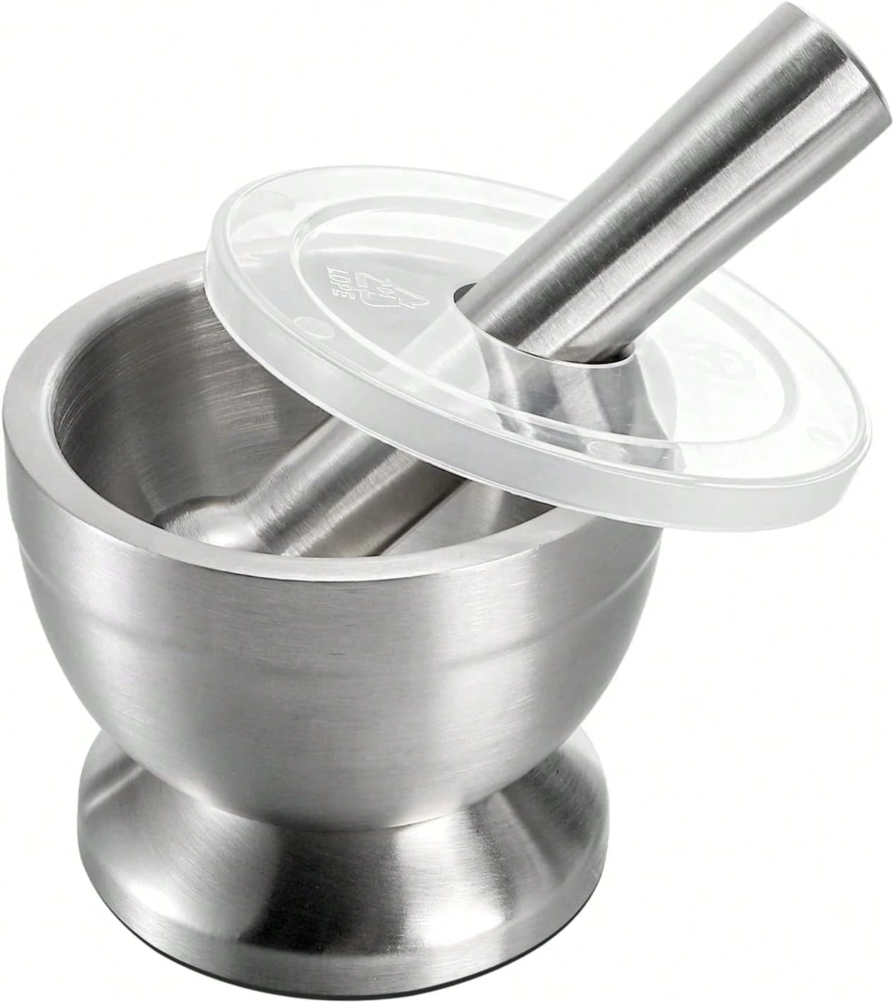 18/8 Stainless Steel Mortar And Pestle Set For Grinding Spices, Crushing Pills, And Pulverizing Herbs, With Italian Pesto Bowl, 1.5-Cup Capacity (350 Ml)