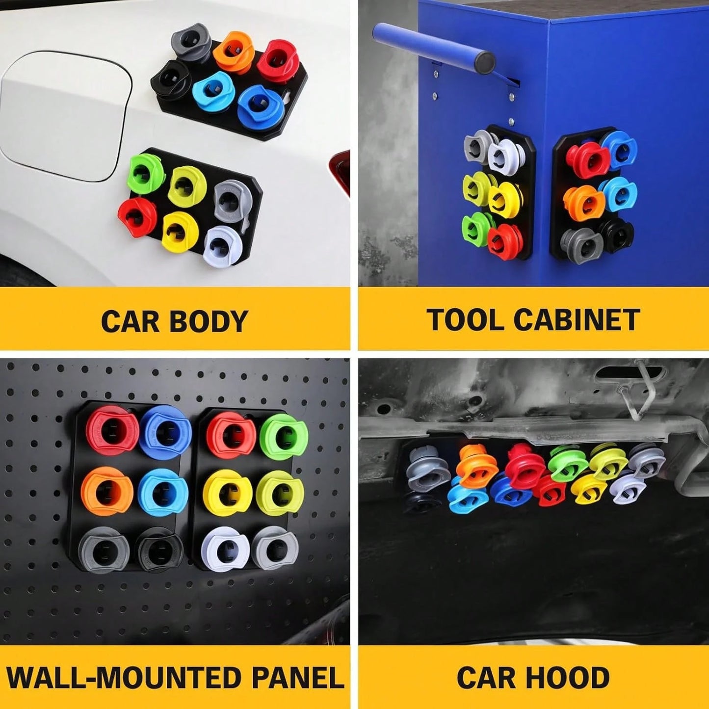 18-Piece Engine Oil Funnel Kit, 1.59QT/1.5L Automotive Oil Funnel Set With 12 Adapters, Elbow Fitting, Arrow Screen And Magnetic Storage Hooks Tray, Compatible With GM, Audi, Land Rover Etc