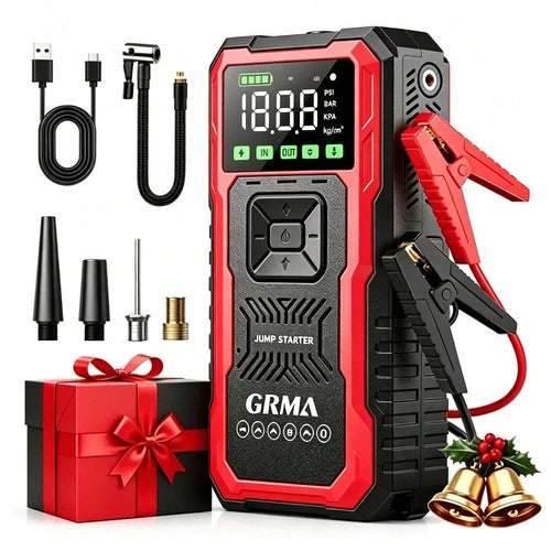 18000A Emergency Starting Power Supply, 12V Portable Car Emergency Starter, 200PSI Car Emergency Starting Power Supply With An Inflation Pump, Starting Power Supply Kit, Automotive Accessories Tools