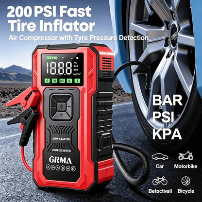 18000A Emergency Starting Power Supply, 12V Portable Car Emergency Starter, 200PSI Car Emergency Starting Power Supply With An Inflation Pump, Starting Power Supply Kit, Automotive Accessories Tools