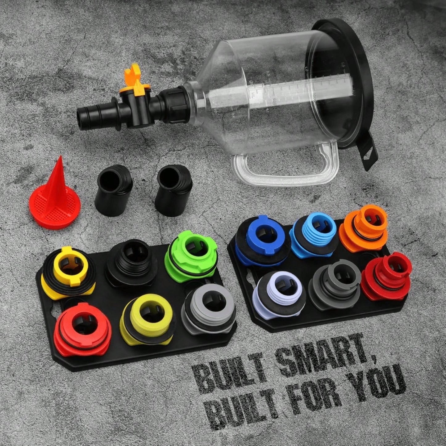 18Pcs Spill-Proof Engine Oil Funnel Kit, 1.59QT/1.5L Automotive Funnel Set For Car Truck Motorcycle, Oil Change Tool Accessory