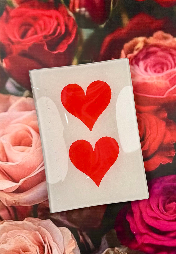 18th Century Hearts Decoupage Glass Tray - Ben's Garden