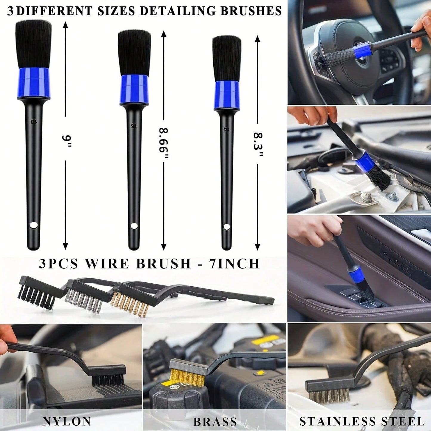 19-Piece Car Cleaning Set Including Interior Cleaning Tools, High-Power Handheld Vacuum, Brush Set, Windshield Tools, Duster, Towels, A Complete Car Care Kit