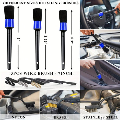 19-Piece Car Cleaning Set Including Interior Cleaning Tools, High-Power Handheld Vacuum, Brush Set, Windshield Tools, Duster, Towels, A Complete Car Care Kit