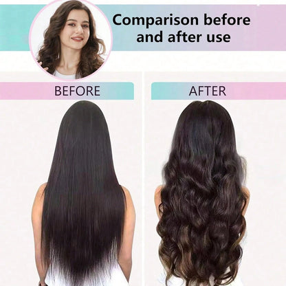 1Mcbki 1pc Burgundy Heatless Curling Rod, Reusable Hair Styling Tool, Ribbon Curling Rod With Hair Claw Clip, Slouchy Natural Soft Wave DIY Curler, Overnight Sleep Styling Tool, Ribbon Curling Headban
