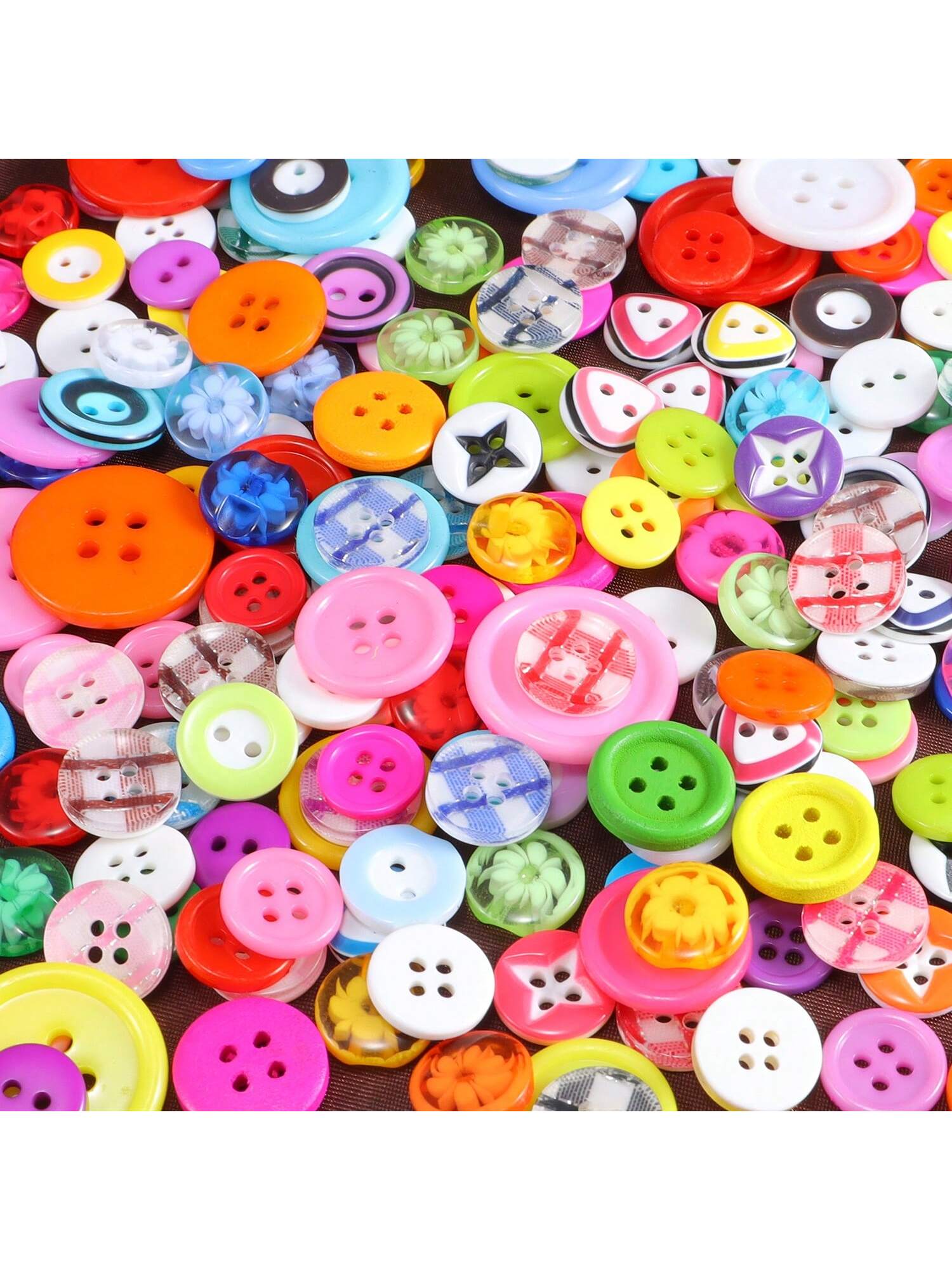 1pack 100pcs Random Size & Random Color Polyresin Buttons For Diy Crafting & Sewing Projects