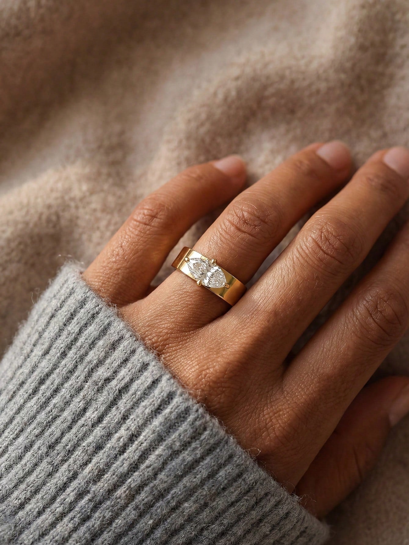 1pc 1 Carat 925 Sterling Silver Vintage 4-Prong Zirconia Stone Ring, Engagement/Holiday Gift For Women, S925 Sterling Silver Fine Jewelry