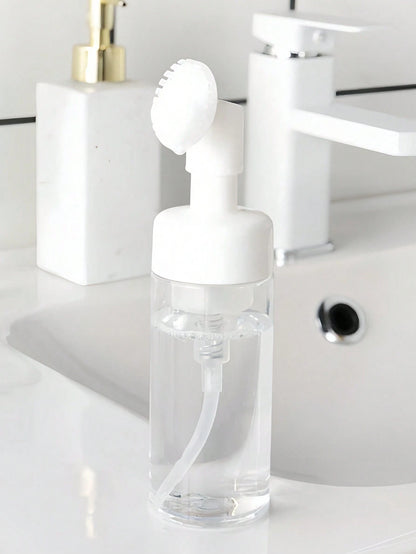 1pc 100ml Portable Silicone Brush Foam Bottle, For Diy Facial Cleanser, Shampoo Foaming Machine, Face Cleansing Brush