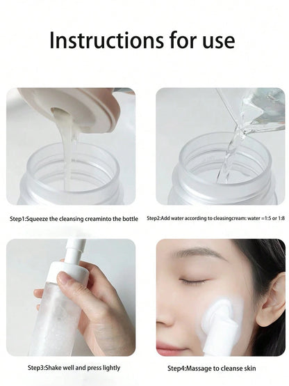 1pc 100ml Portable Silicone Brush Foam Bottle, For Diy Facial Cleanser, Shampoo Foaming Machine, Face Cleansing Brush