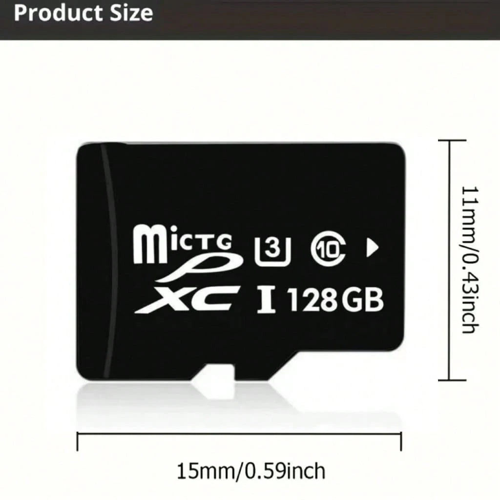 1PC 128GB TF Memory Card,256GB, 64GB, 32GB Mini SD Card,Suitable For Tablets, Cameras, Smartphones, Car Stereos, Gaming Consoles, And Audio Devices,Versatile Storage