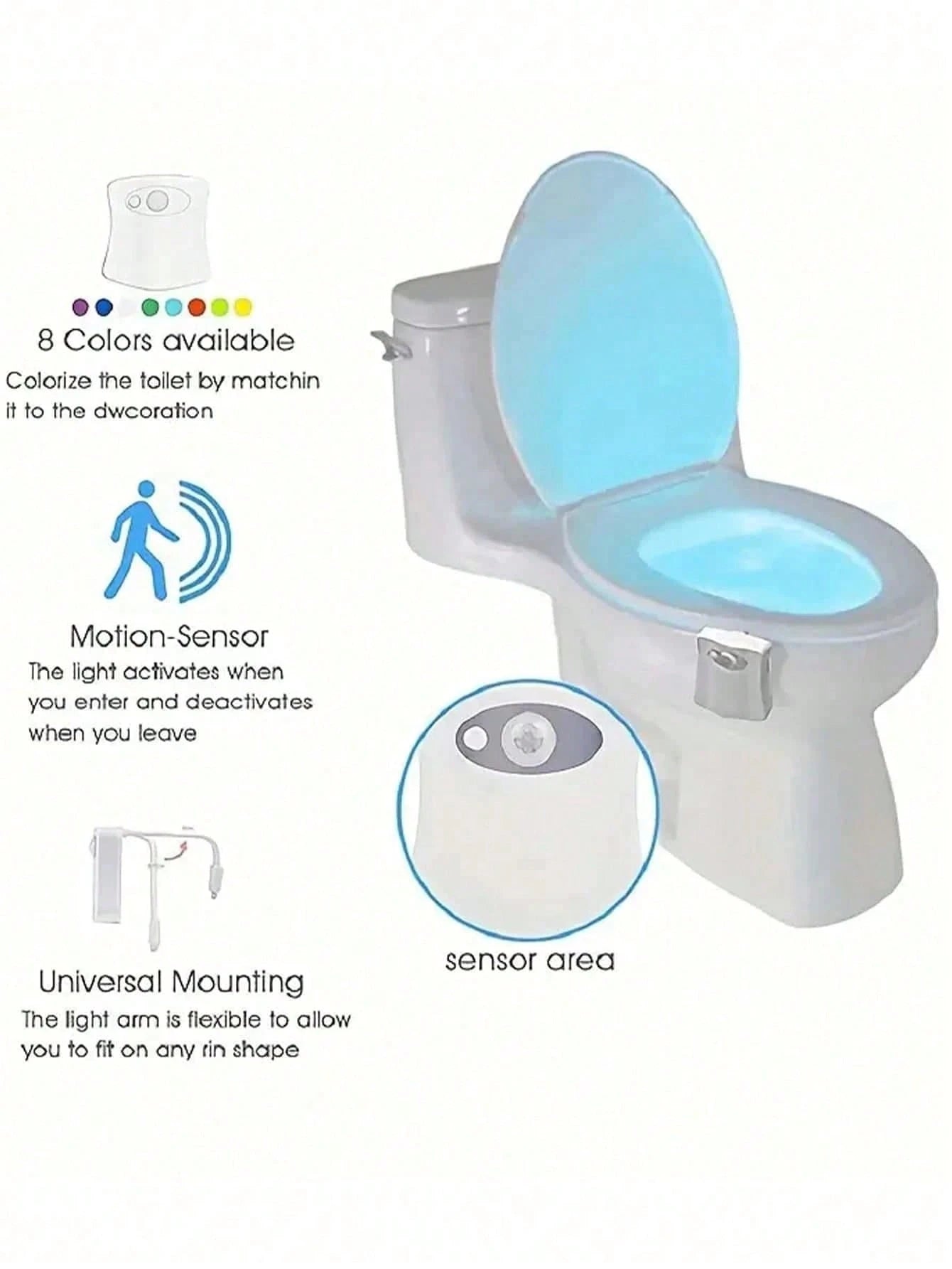 1pc 16-Color Led Toilet Seat Light With Motion Sensor For Bathroom Bathroom Decor Fall Decor