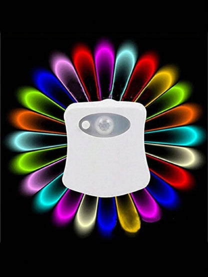1pc 16-Color Led Toilet Seat Light With Motion Sensor For Bathroom Bathroom Decor Fall Decor