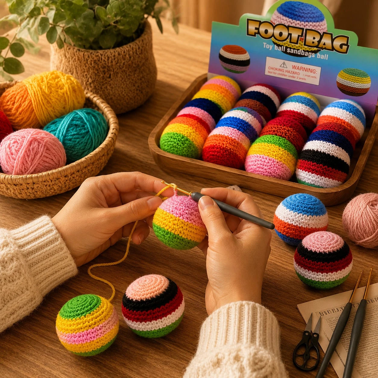1pc 2pcs 3pcs 6pcs 12pcs Hand Knitting Crochet Hacky Sack Footbags