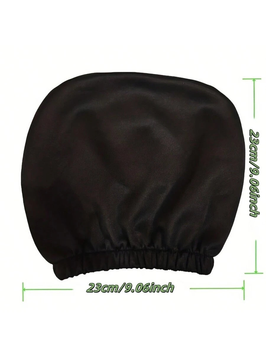 1pc/2pcs Car Headrest Cover, Size 23*23cm, Made Of Polyester Fiber Or PU Leather, Full Coverage Dust-Proof Protector, Stretchable Opening, Protect Car Seat Headrest, Suitable For Car Decor- Solid Col