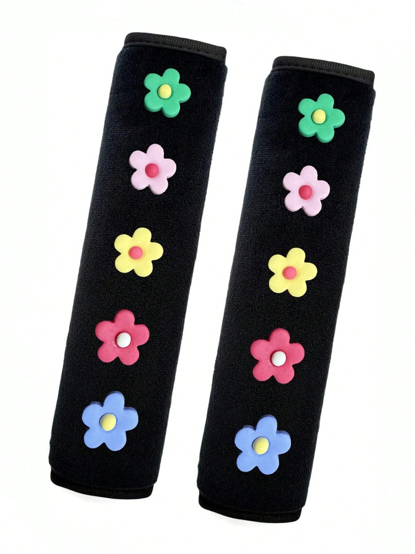 1pc/2pcs Car Seat Belt Small Flower Decoration Shoulder Protection Cover Car Anti Lock Seat Belt Protection Cover,Car Accessories Women
